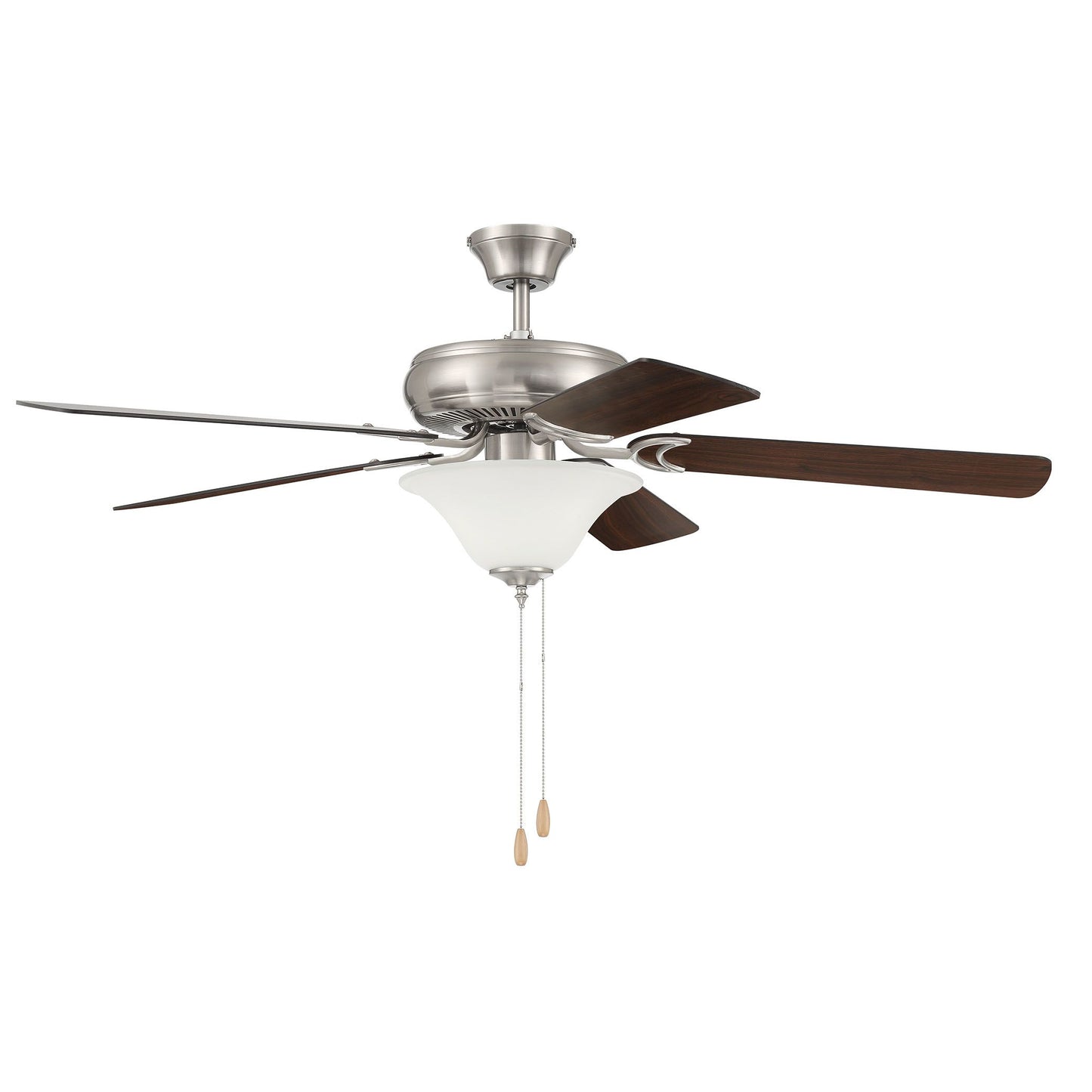 DCF52BNK5C1W - Decorator's Choice 52" 5 Blade Ceiling Fan with Light Kit - Pull Chain - Brushed Poli