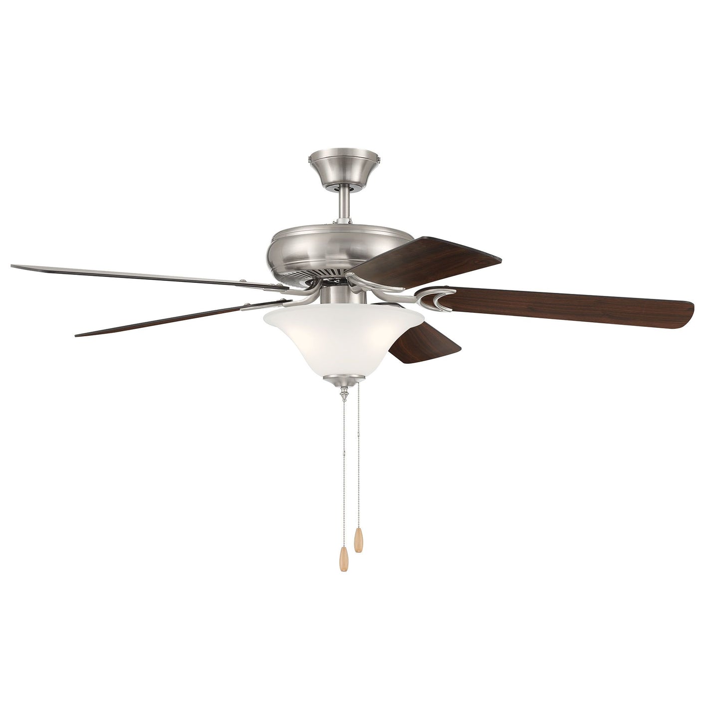 DCF52BNK5C1W - Decorator's Choice 52" 5 Blade Ceiling Fan with Light Kit - Pull Chain - Brushed Poli