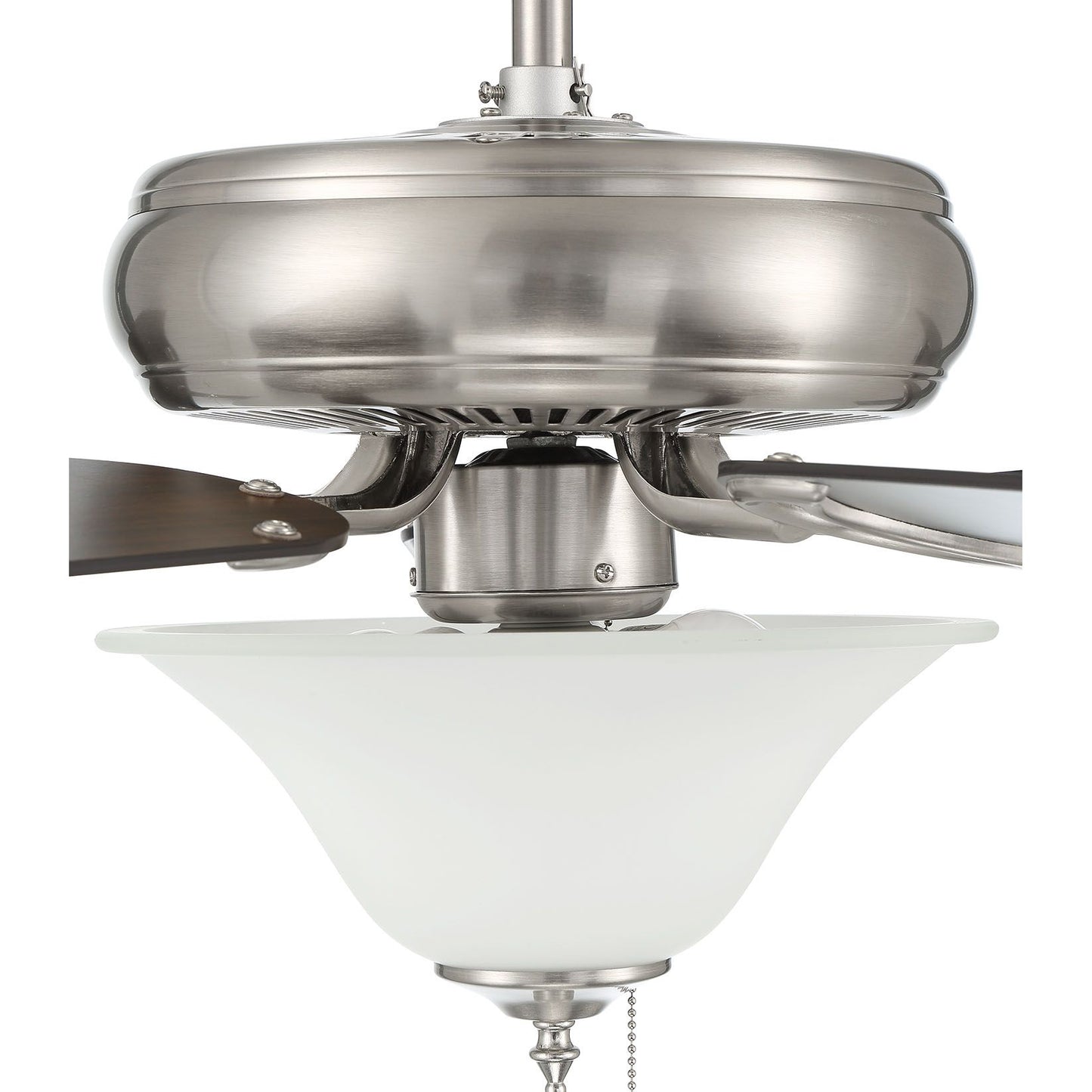 DCF52BNK5C1W - Decorator's Choice 52" 5 Blade Ceiling Fan with Light Kit - Pull Chain - Brushed Poli