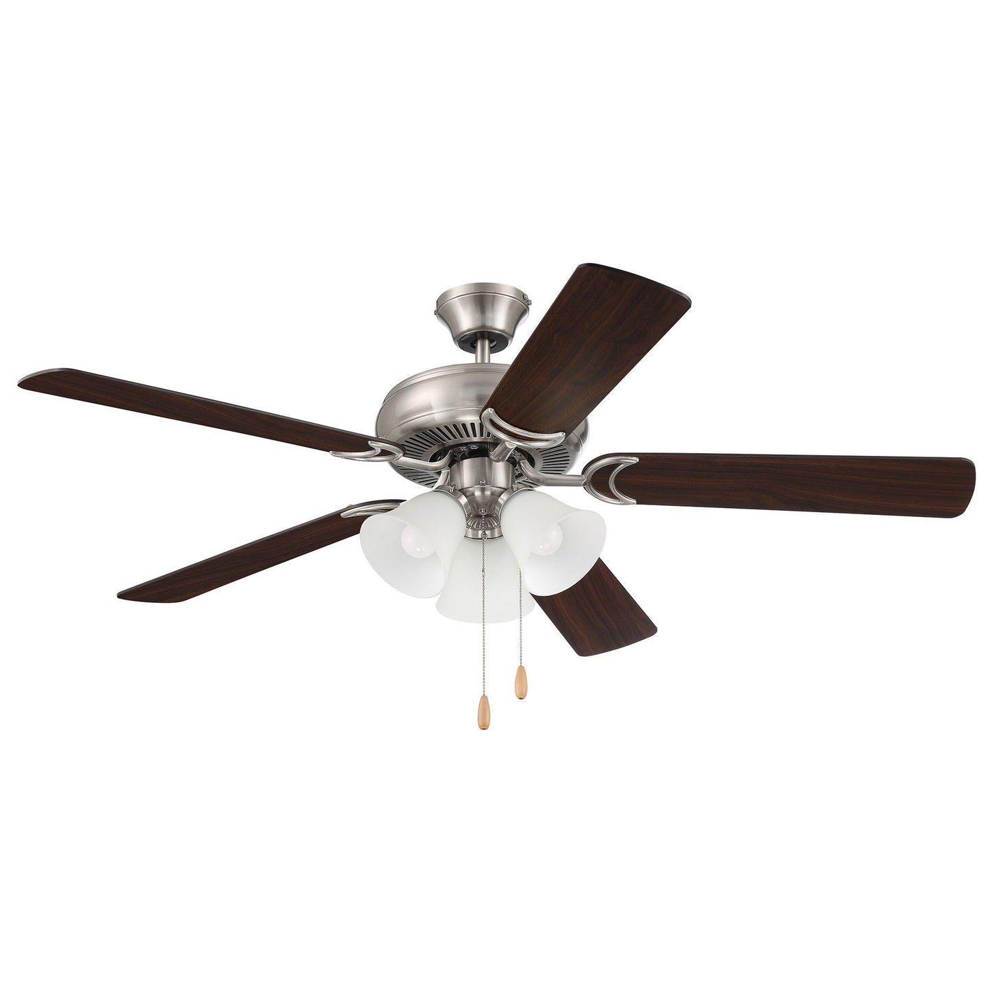 DCF52BNK5C3W - Decorator's Choice 52" 5 Blade Ceiling Fan with Light Kit - Pull Chain - Brushed Poli