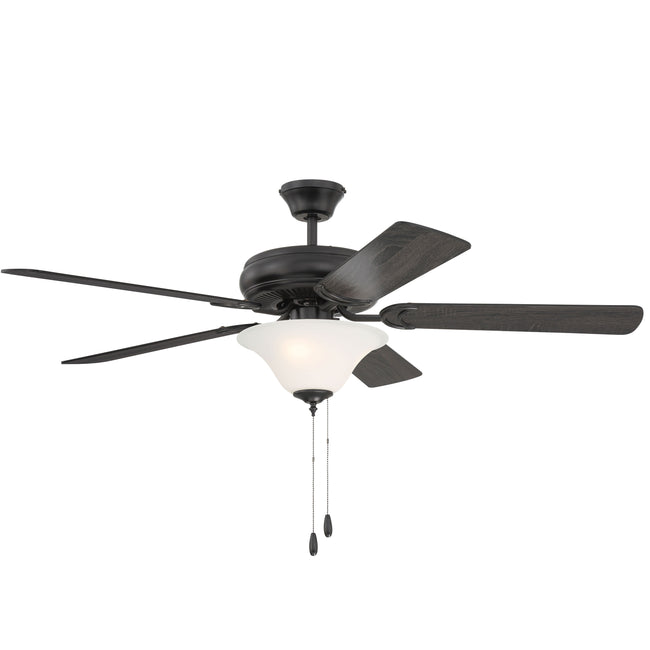 DCF52FB5C1W - Decorator's Choice 52" 5 Blade Ceiling Fan with Light Kit - Pull Chain - Flat Black