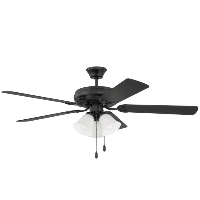 DCF52FB5C3W - Decorator's Choice 52" 5 Blade Ceiling Fan with Light Kit - Pull Chain - Flat Black