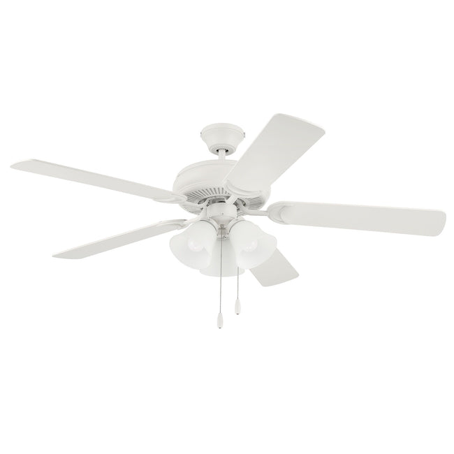 DCF52W5C3W - Decorator's Choice 52" 5 Blade Ceiling Fan with Light Kit - Pull Chain - Matte White