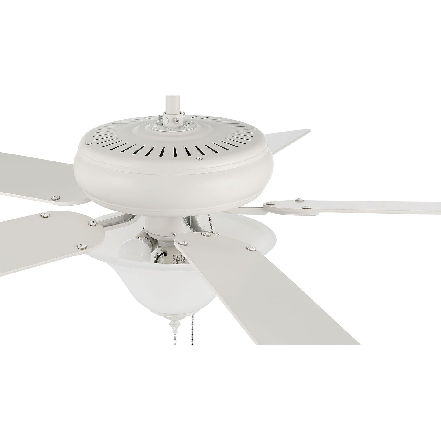 DCF52W5C3W - Decorator's Choice 52" 5 Blade Ceiling Fan with Light Kit - Pull Chain - Matte White