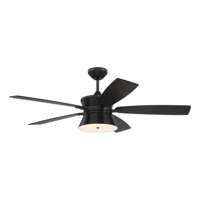 DMK52FB5 - Dominick 52" 5 Blade Ceiling Fan with Light Kit - Remote Control - Flat Black