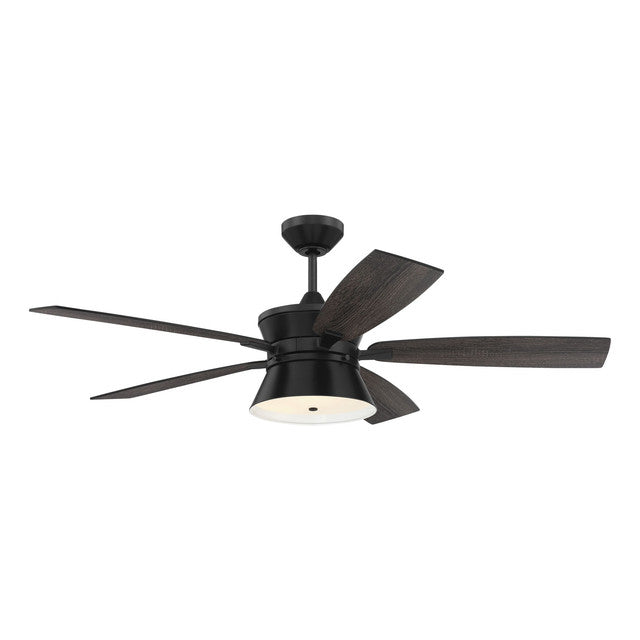 DMK52FB5 - Dominick 52" 5 Blade Ceiling Fan with Light Kit - Remote Control - Flat Black
