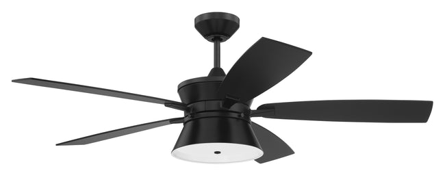 DMK52FB5 - Dominick 52" 5 Blade Ceiling Fan with Light Kit - Remote Control - Flat Black