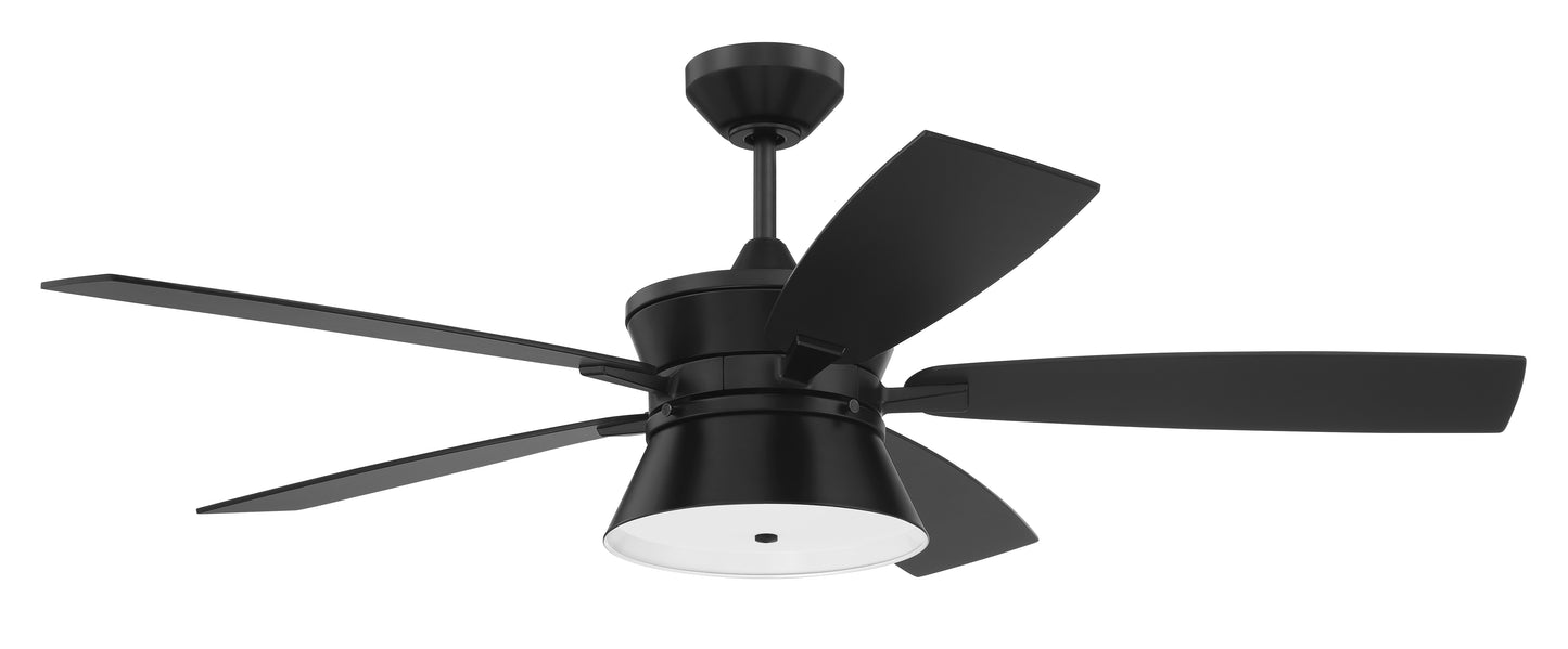 DMK52FB5 - Dominick 52" 5 Blade Ceiling Fan with Light Kit - Remote Control - Flat Black