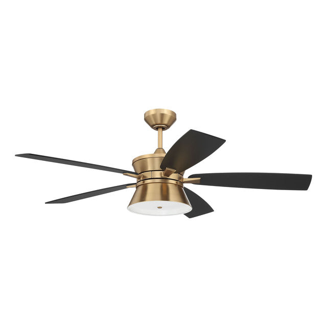 DMK52SB5 - Dominick 52" 5 Blade Ceiling Fan with Light Kit - Remote Control - Satin Brass