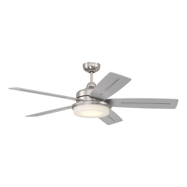 DRW54BNK5 - Drew 54" 5 Blade Ceiling Fan with Light Kit - Remote Control - Brushed Polished Nickel
