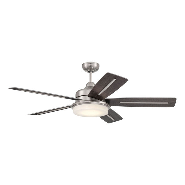 DRW54BNK5 - Drew 54" 5 Blade Ceiling Fan with Light Kit - Remote Control - Brushed Polished Nickel