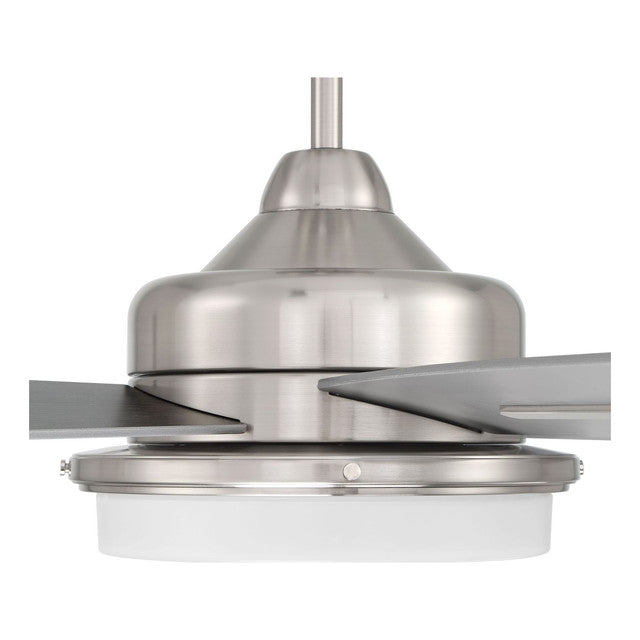 DRW54BNK5 - Drew 54" 5 Blade Ceiling Fan with Light Kit - Remote Control - Brushed Polished Nickel