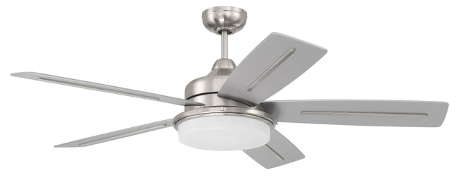 DRW54BNK5 - Drew 54" 5 Blade Ceiling Fan with Light Kit - Remote Control - Brushed Polished Nickel