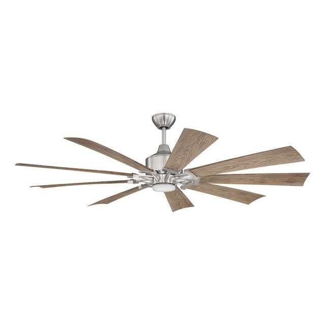 EAS60BNK9 - Eastwood 60" 9 Blade Ceiling Fan with Light Kit - Remote & Wall Control - Brushed Polish
