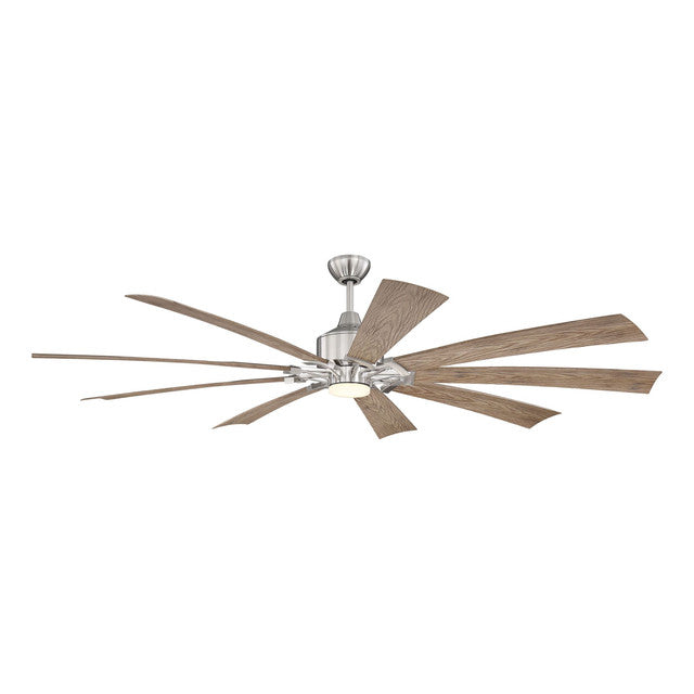 EAS70BNK9 - Eastwood 70" 9 Blade Ceiling Fan with Light Kit - Remote & Wall Control - Brushed Polish