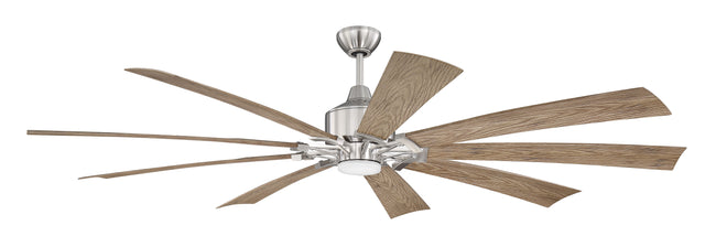EAS70BNK9 - Eastwood 70" 9 Blade Ceiling Fan with Light Kit - Remote & Wall Control - Brushed Polish