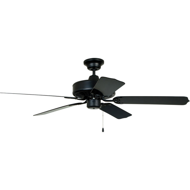 END52MBK5P - Enduro Plastic 52" 5 Blade Indoor / Outdoor Ceiling Fan - Pull Chain - Matte Black