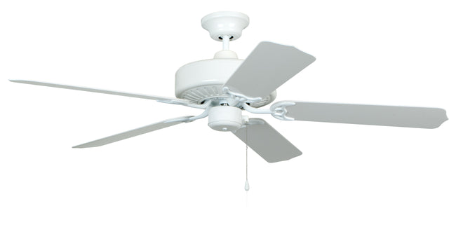 END52WW5P - Enduro Plastic 52" 5 Blade Indoor / Outdoor Ceiling Fan - Pull Chain - White