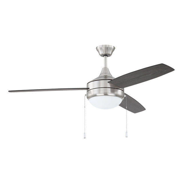 EPHA52BNK3-BNGW - Phaze 52" 3 Blade Ceiling Fan with Light Kit - Pull Chain - Brushed Polished Nicke