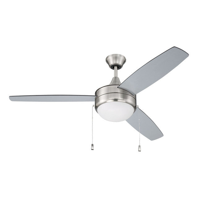 EPHA52BNK3-BNGW - Phaze 52" 3 Blade Ceiling Fan with Light Kit - Pull Chain - Brushed Polished Nicke