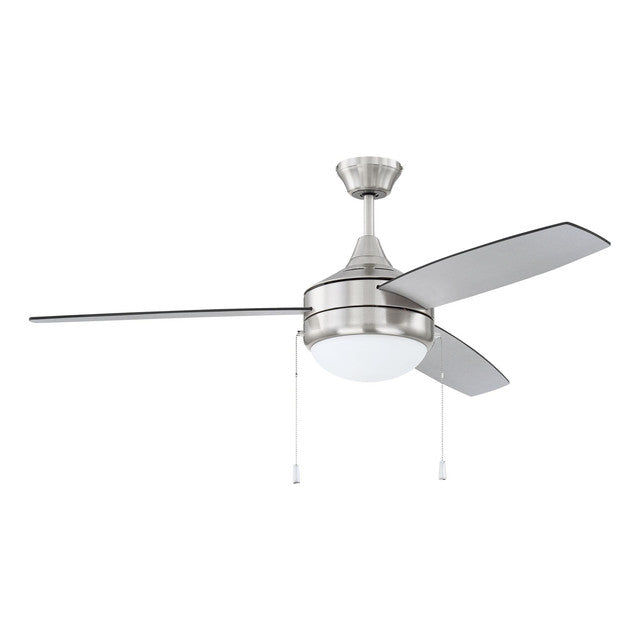 EPHA52BNK3-BNGW - Phaze 52" 3 Blade Ceiling Fan with Light Kit - Pull Chain - Brushed Polished Nicke