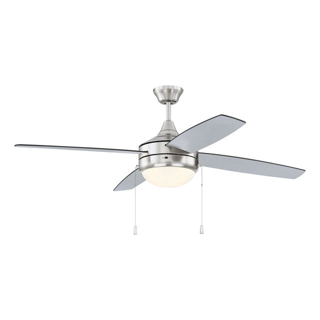 EPHA52BNK4-BNGW - Phaze 52" 4 Blade Ceiling Fan with Light Kit - Pull Chain - Brushed Polished Nicke