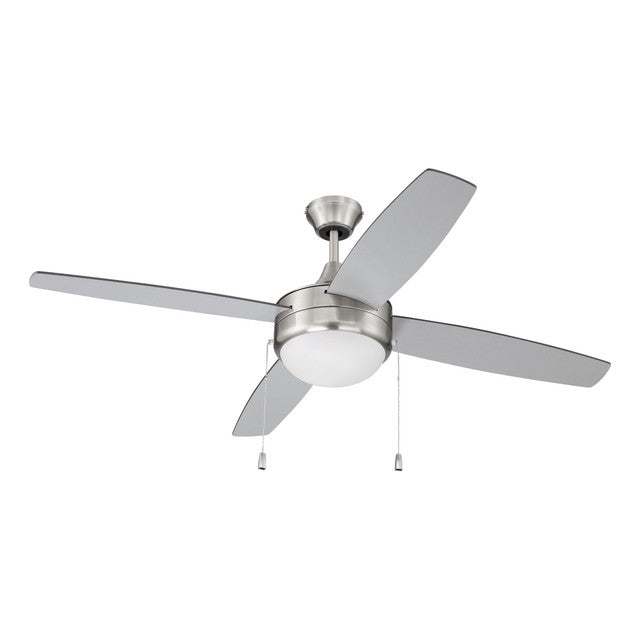 EPHA52BNK4-BNGW - Phaze 52" 4 Blade Ceiling Fan with Light Kit - Pull Chain - Brushed Polished Nicke