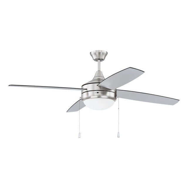 EPHA52BNK4-BNGW - Phaze 52" 4 Blade Ceiling Fan with Light Kit - Pull Chain - Brushed Polished Nicke