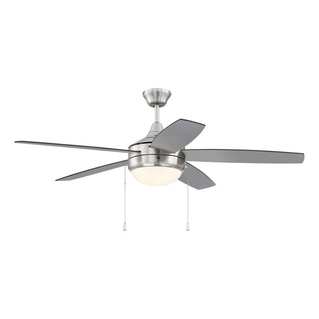EPHA52BNK5-BNGW - Phaze 52" 5 Blade Ceiling Fan with Light Kit - Pull Chain - Brushed Polished Nicke