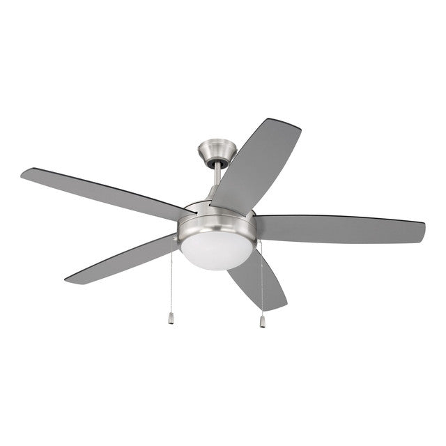 EPHA52BNK5-BNGW - Phaze 52" 5 Blade Ceiling Fan with Light Kit - Pull Chain - Brushed Polished Nicke
