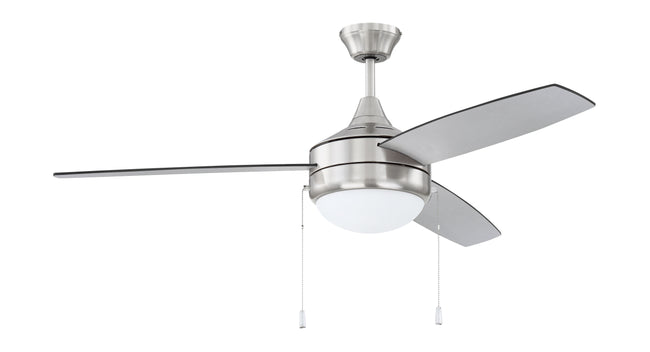 EPHA52BNK3-BNGW - Phaze 52" 3 Blade Ceiling Fan with Light Kit - Pull Chain - Brushed Polished Nicke
