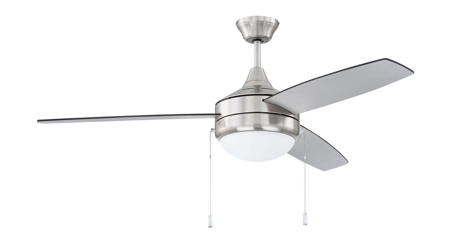 EPHA52BNK3-BNGW - Phaze 52" 3 Blade Ceiling Fan with Light Kit - Pull Chain - Brushed Polished Nicke