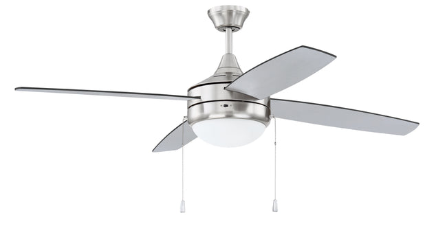 EPHA52BNK4-BNGW - Phaze 52" 4 Blade Ceiling Fan with Light Kit - Pull Chain - Brushed Polished Nicke
