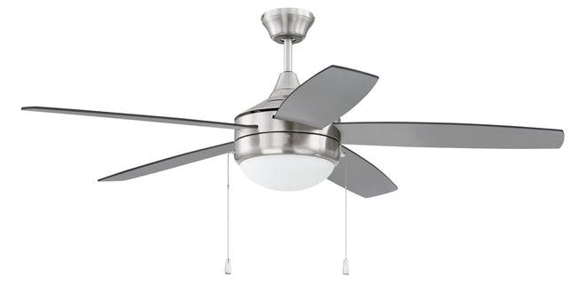 EPHA52BNK5-BNGW - Phaze 52" 5 Blade Ceiling Fan with Light Kit - Pull Chain - Brushed Polished Nicke