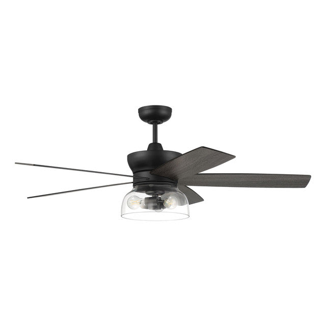 GBN52FB5 - Gibson 52" 5 Blade Ceiling Fan with Light Kit - Wi-Fi Remote Control - Flat Black