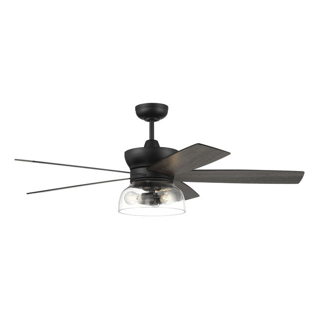 GBN52FB5 - Gibson 52" 5 Blade Ceiling Fan with Light Kit - Wi-Fi Remote Control - Flat Black