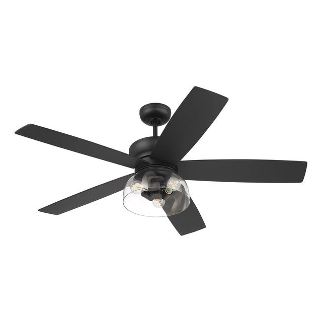 GBN52FB5 - Gibson 52" 5 Blade Ceiling Fan with Light Kit - Wi-Fi Remote Control - Flat Black