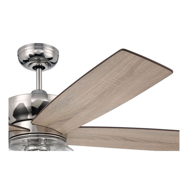 GBN52PLN5 - Gibson 52" 5 Blade Ceiling Fan with Light Kit - Wi-Fi Remote Control - Polished Nickel