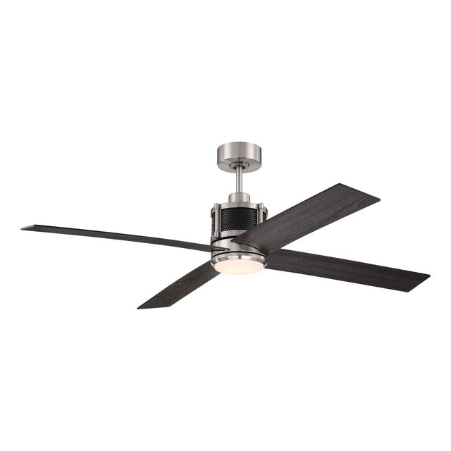 GRG56BNKFB4 - Gregory 56" 4 Blade Ceiling Fan with Light Kit - Wi-Fi Remote Control - Brushed Polish
