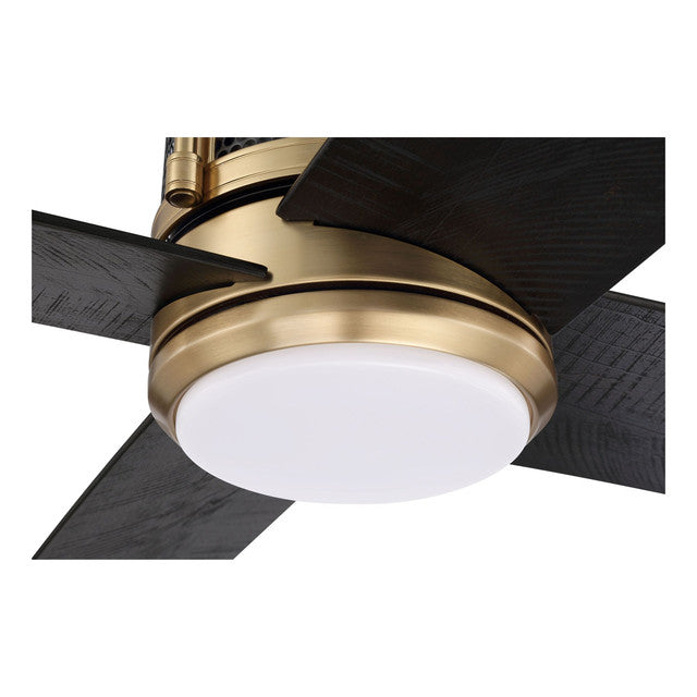 GRG56SBFB4 - Gregory 56" 4 Blade Ceiling Fan with Light Kit - Wi-Fi Remote Control - Satin Brass / F