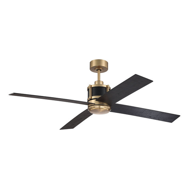 GRG56SBFB4 - Gregory 56" 4 Blade Ceiling Fan with Light Kit - Wi-Fi Remote Control - Satin Brass / F