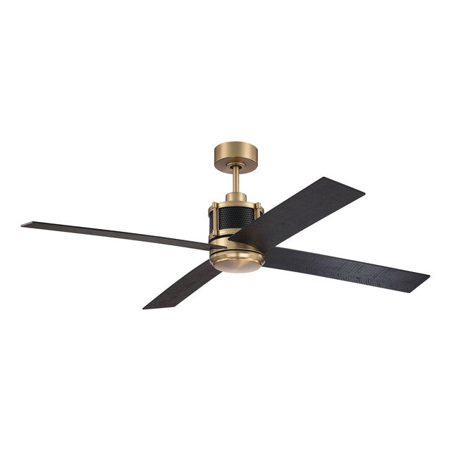 GRG56SBFB4 - Gregory 56" 4 Blade Ceiling Fan with Light Kit - Wi-Fi Remote Control - Satin Brass / F