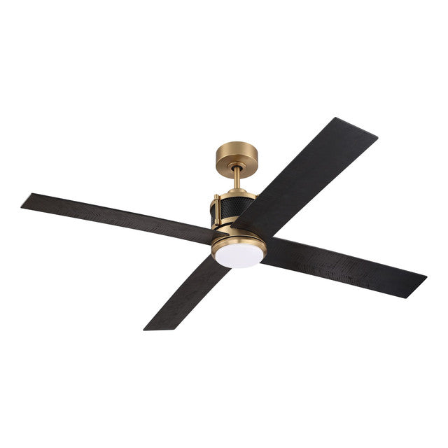 GRG56SBFB4 - Gregory 56" 4 Blade Ceiling Fan with Light Kit - Wi-Fi Remote Control - Satin Brass / F