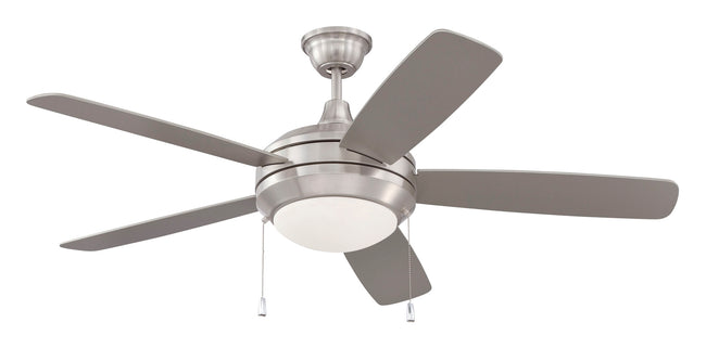 HE52BNK5-LED - Helios 52" 5 Blade Ceiling Fan with Light Kit - Pull Chain - Brushed Polished Nickel