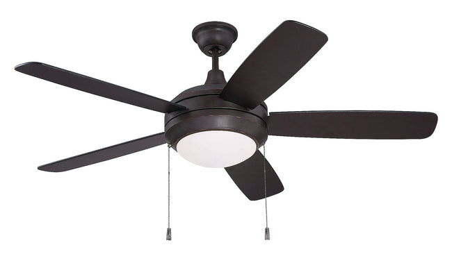 HE52OBG5-WG-LED - Helios 52" 5 Blade Ceiling Fan with Light Kit - Pull Chain - Oiled Bronze Gilded