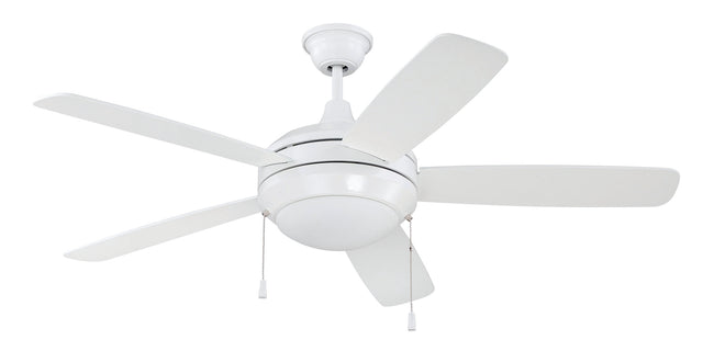 HE52W5-LED - Helios 52" 5 Blade Ceiling Fan with Light Kit - Pull Chain - White