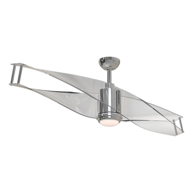 ILU56PLN2 - Illusion 56" 2 Blade Ceiling Fan with Light Kit - Remote & Wall Control - Polished Nicke