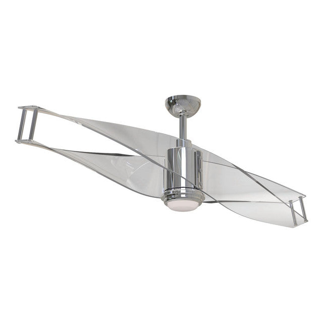 ILU56PLN2 - Illusion 56" 2 Blade Ceiling Fan with Light Kit - Remote & Wall Control - Polished Nicke