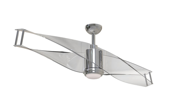 ILU56PLN2 - Illusion 56" 2 Blade Ceiling Fan with Light Kit - Remote & Wall Control - Polished Nicke