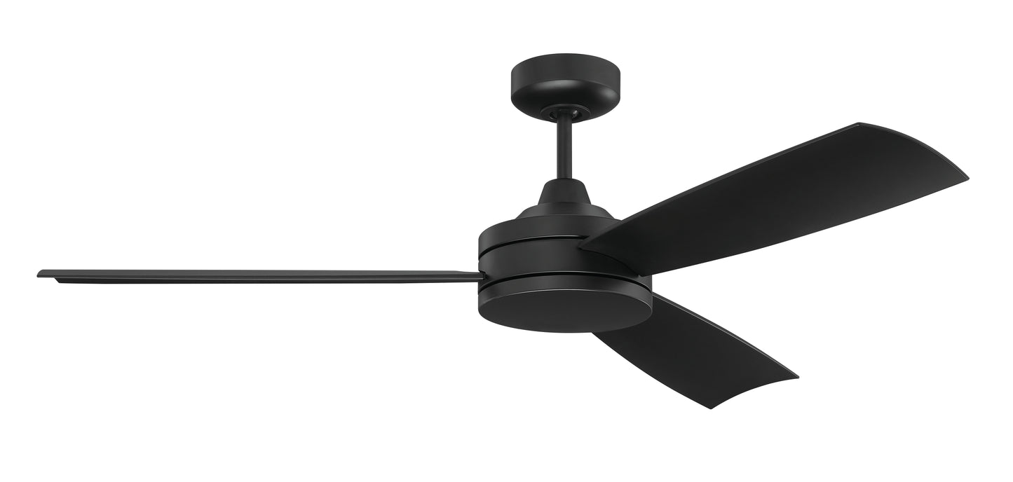 INS54FB3 - Inspo 54" 3 Blade Indoor / Outdoor Ceiling Fan - Wall Control - Flat Black